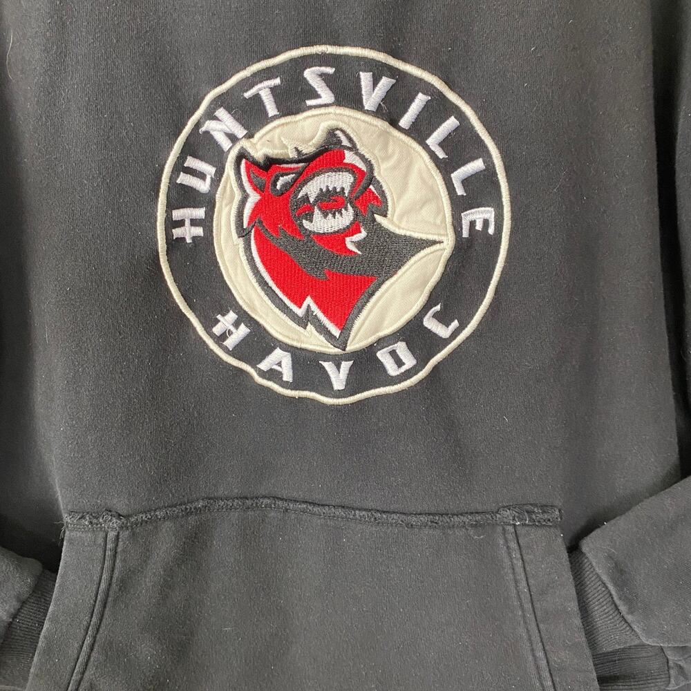 Viatran Huntsville Havoc Hockey Team Hoodie Sweatshirt Mens 2XL Black Colorblock - Picture 4 of 9
